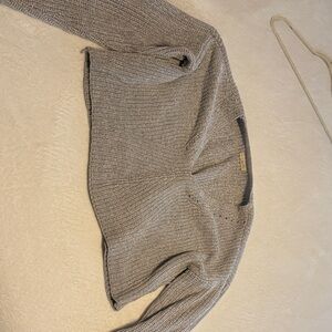 La Hearts Light Gray V-Neck Sweater